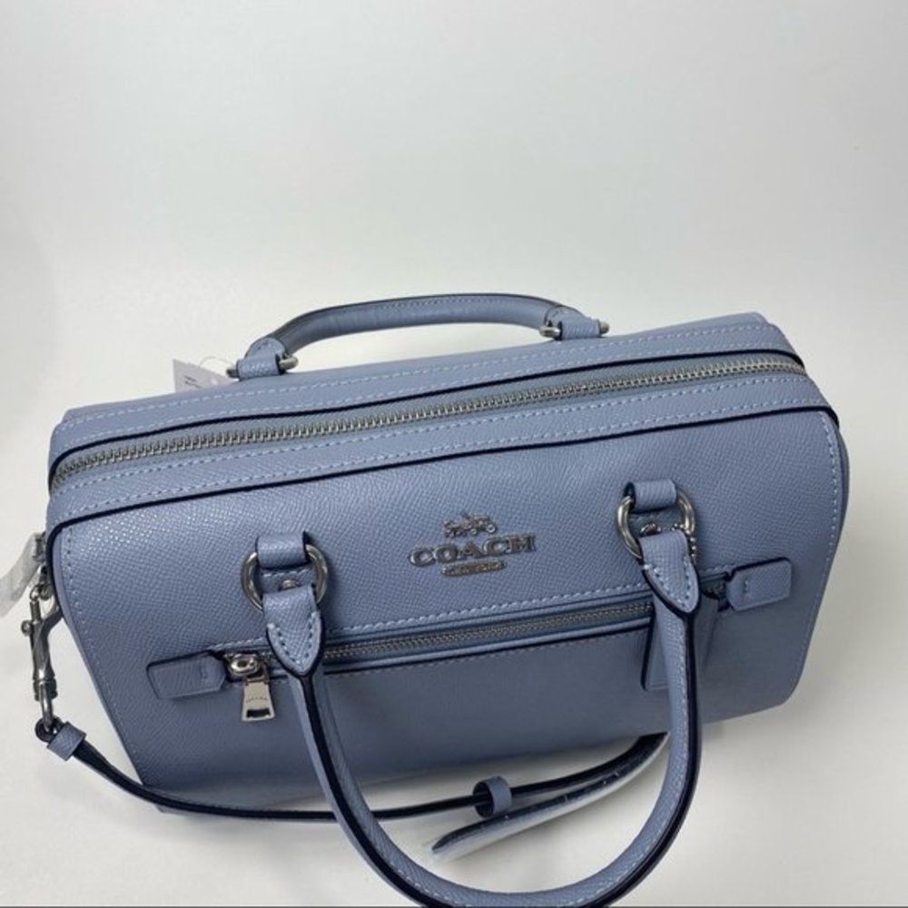 COACH Bag Rowan Satchel Handbag in Twilight Blue - Picture 7 of 11